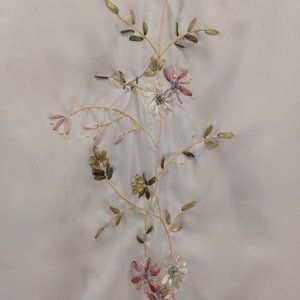 Shower curtain flower embroidery